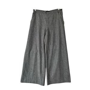 Sisley Italian Wool Blend Wide Leg Trouser Pants Grey Size 42 (US 4-6, Small)